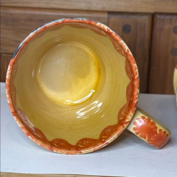 Vintage Italica ARS Handcrafted Strawberry and Floral Pattern Mugs - Set of 2 - Picture 8 of 11